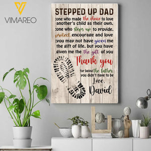 PERSONALIZED STEPPED UP DAD THANK YOU CANVAS PRINTED QTDT1904