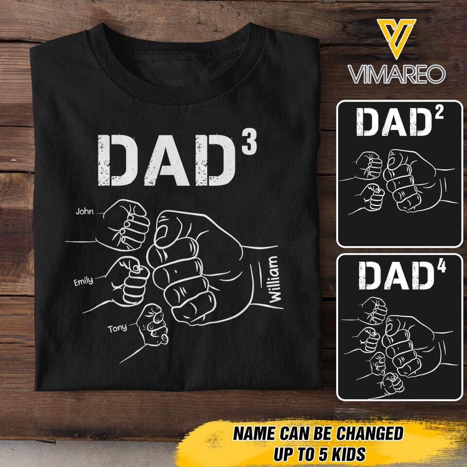 PERSONALIZED DAD WITH KID NAME TSHIRT QTDT2004