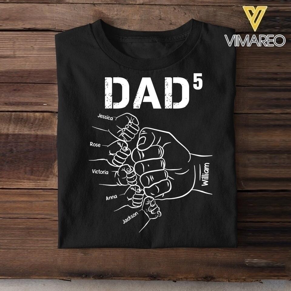 PERSONALIZED DAD WITH KID NAME TSHIRT QTDT2004