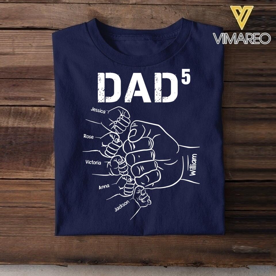 PERSONALIZED DAD WITH KID NAME TSHIRT QTDT2004