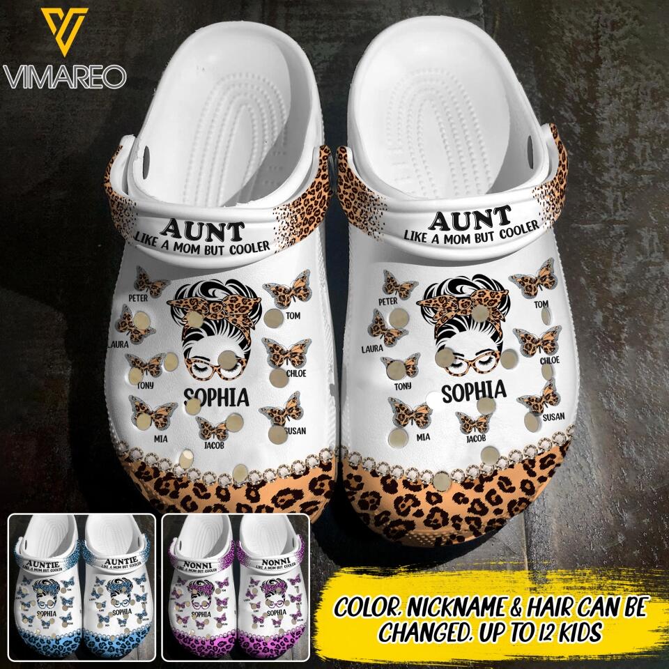 Personalized Aunt Kids Clog Slipper Shoes Printed 22APR-DT20