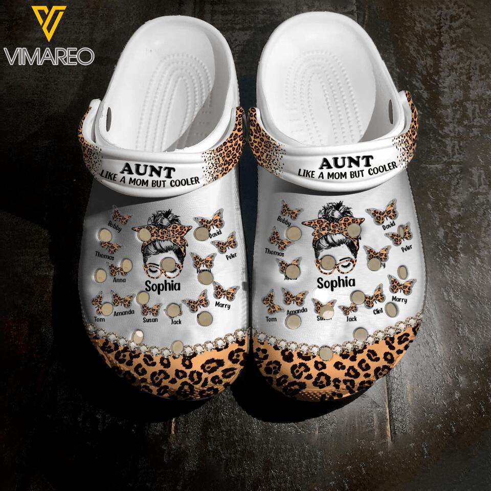 Personalized Aunt Kids Clog Slipper Shoes Printed 22APR-DT20