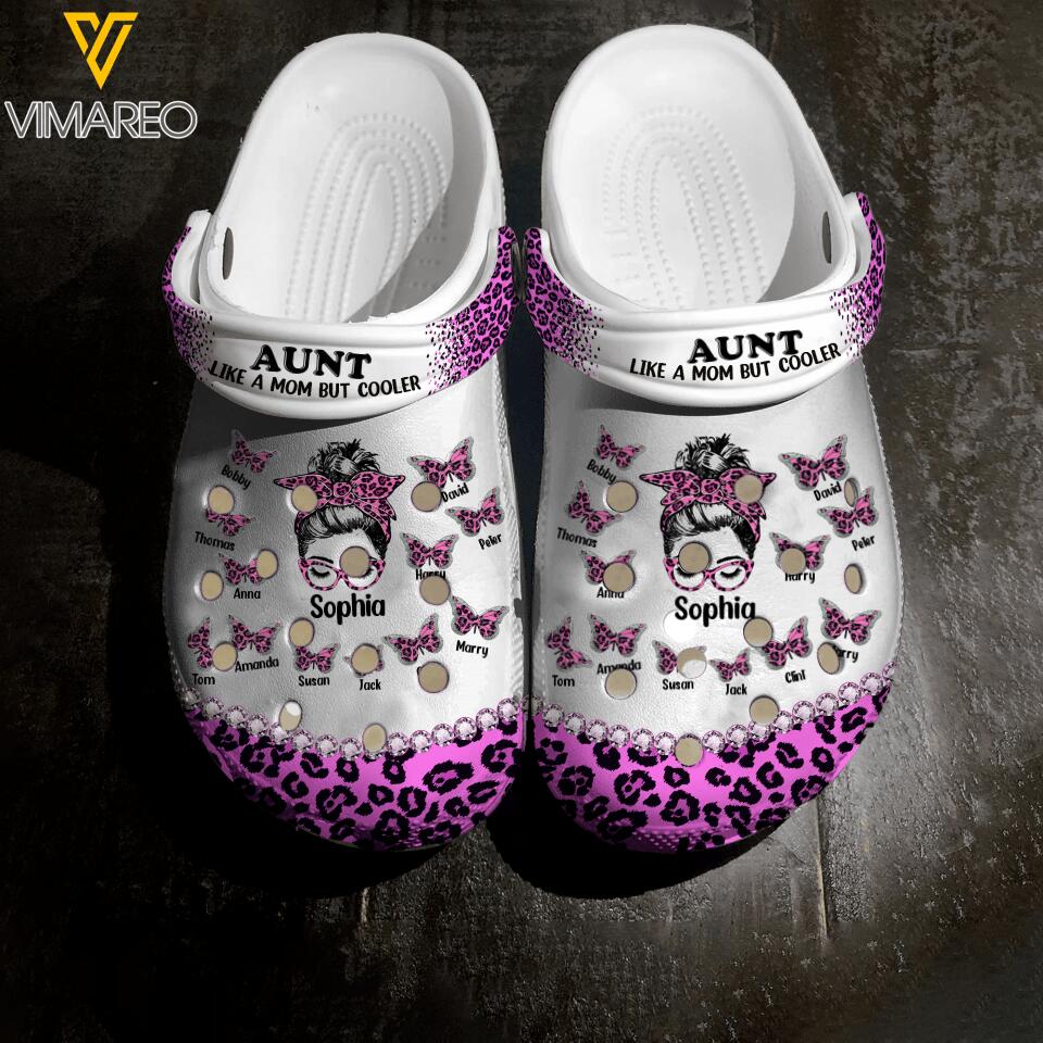 Personalized Aunt Kids Clog Slipper Shoes Printed 22APR-DT20