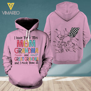 DH Personalized Mom Grandma & Great Grandma Hoodie 3D Printed DT2004