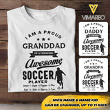 Personalized I am A Proud Granddad Soccer Player Tshirt Printed 3C 2104