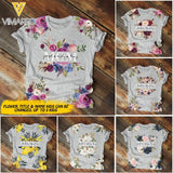 PERSONALIZED MOM OR AUNTIE KID NAME FLOWER TSHIRT QTDT2204