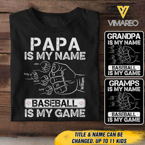 Personalized Papa Is My Name Baseball Tshirt Printed 3T 2204