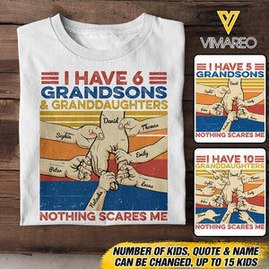 Personalized Grandson & Granddaughter For Grandpa Grandma Shirt