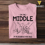 PERSONALIZED FAMILY DAD MOM AND THE YOUNGEST MIDDLE AND OLDEST KID WITH NAME TSHIRT OR BABYONESIZE QTDT2204