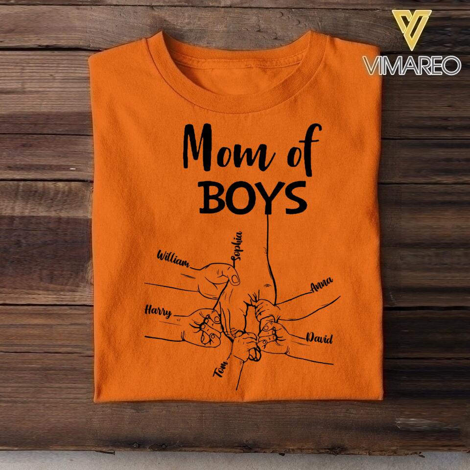 Personalized Mom Of Boys Tshirt Printed 22APR-LN23