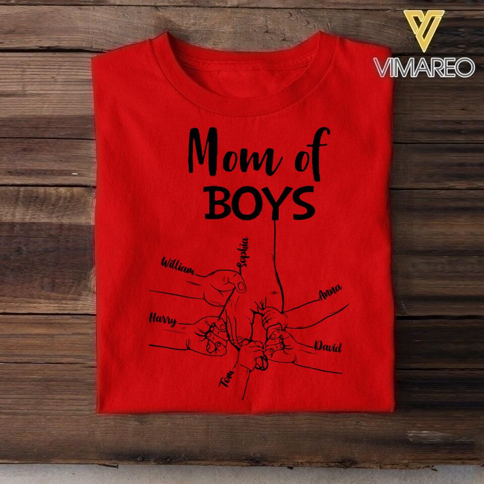 Personalized Mom Of Boys Tshirt Printed 22APR-LN23