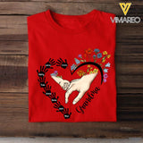 PERSONALIZED GRANDMA WITH KID NAME HEART FLOWER TSHIRT QTDT2304