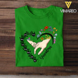 PERSONALIZED GRANDMA WITH KID NAME HEART FLOWER TSHIRT QTDT2304