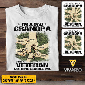 PERSONALIZED I'M A DAD GRANDPA AND A CANADIAN VETERAN WITH KID NAME TSHIRT QTVQ2304