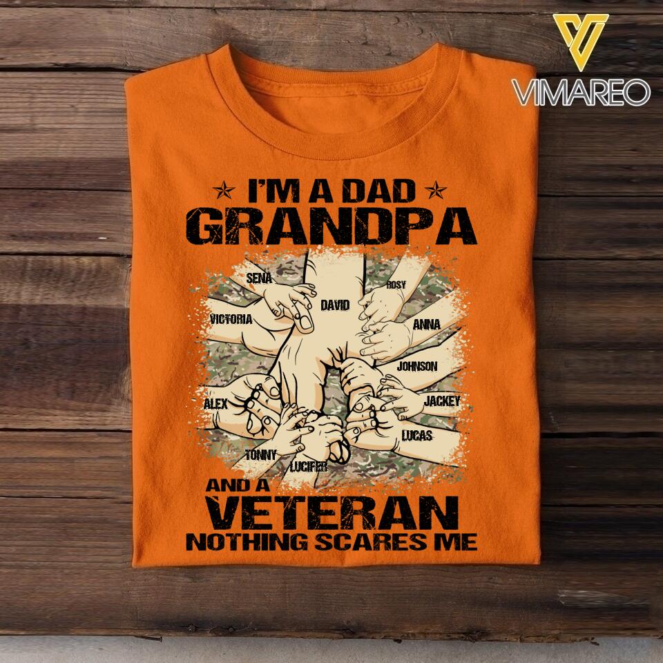 PERSONALIZED I'M A DAD GRANDPA AND A UK VETERAN WITH KID NAME TSHIRT QTVQ2304