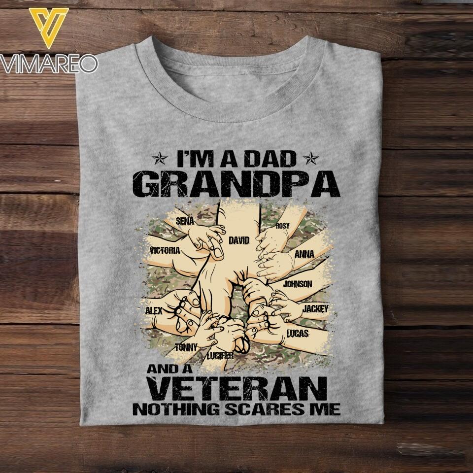 PERSONALIZED I'M A DAD GRANDPA AND A UK VETERAN WITH KID NAME TSHIRT QTVQ2304