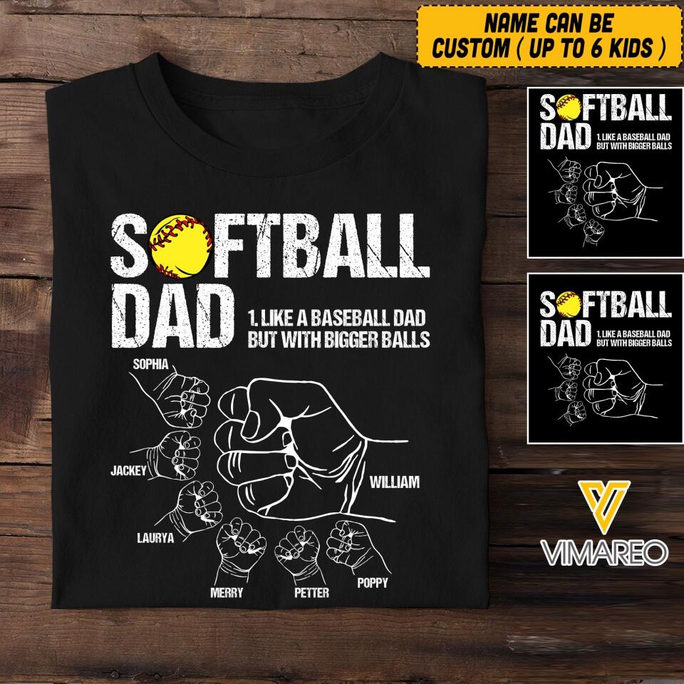 Personalized Softball Dad Tshirt Printed V3Q 2304