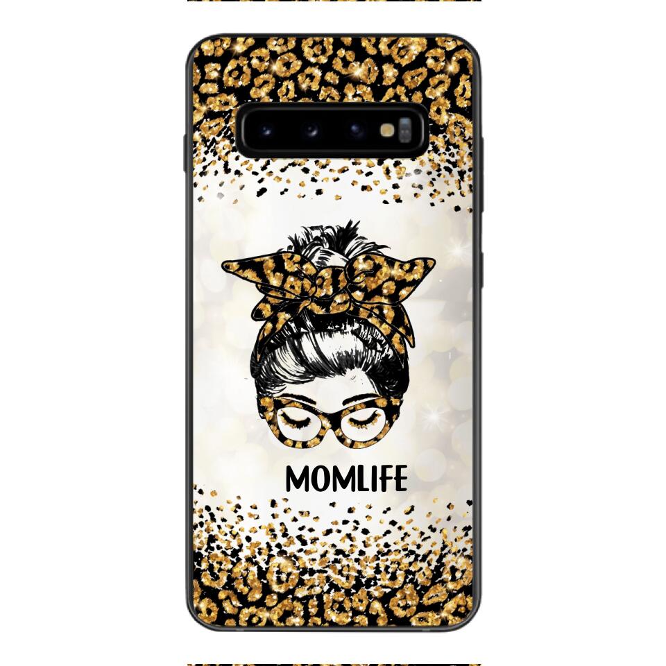 PERSONALIZED MOMLIFE LEOPARD HASHTAG PHONECASE QTHC2304