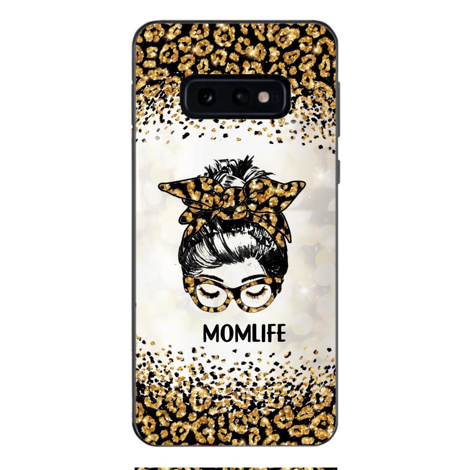 PERSONALIZED MOMLIFE LEOPARD HASHTAG PHONECASE QTHC2304