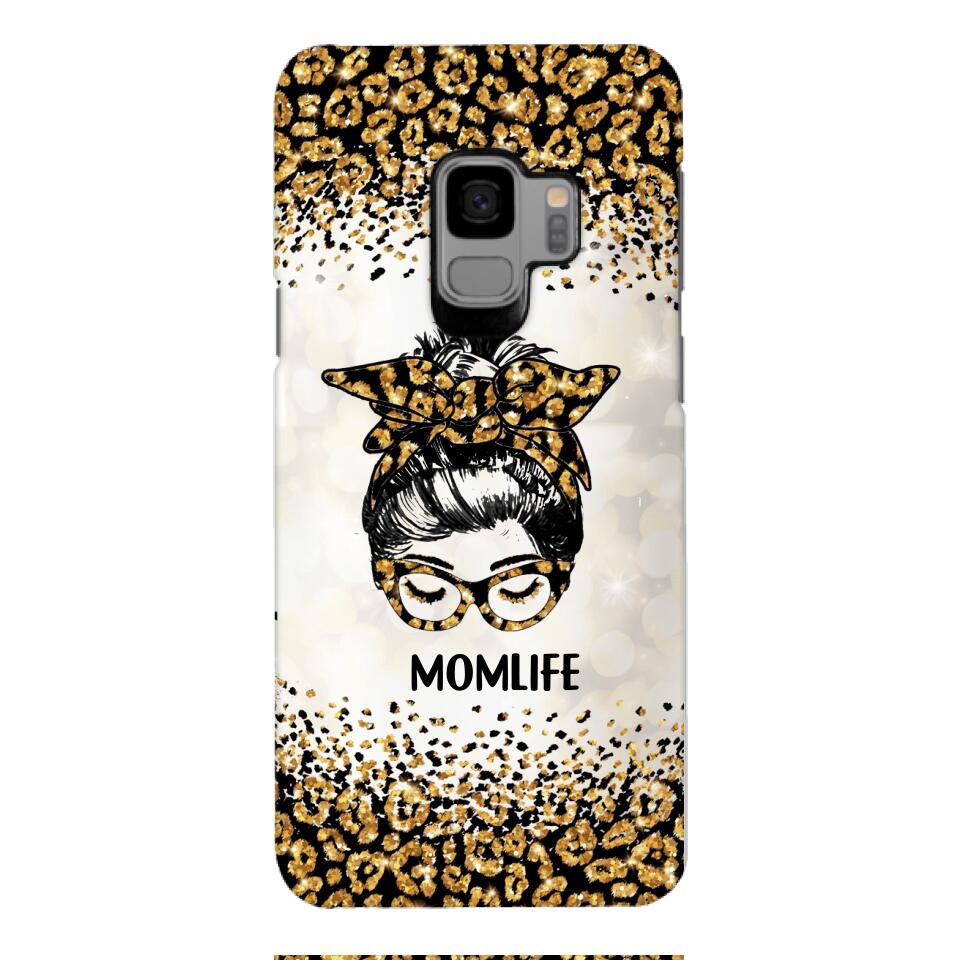 PERSONALIZED MOMLIFE LEOPARD HASHTAG PHONECASE QTHC2304