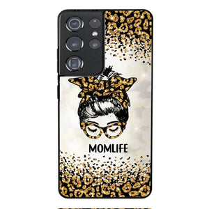 PERSONALIZED MOMLIFE LEOPARD HASHTAG PHONECASE QTHC2304