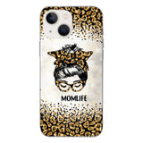 PERSONALIZED MOMLIFE LEOPARD HASHTAG PHONECASE QTHC2304