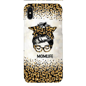 PERSONALIZED MOMLIFE LEOPARD HASHTAG PHONECASE QTHC2304