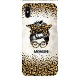 PERSONALIZED MOMLIFE LEOPARD HASHTAG PHONECASE QTHC2304