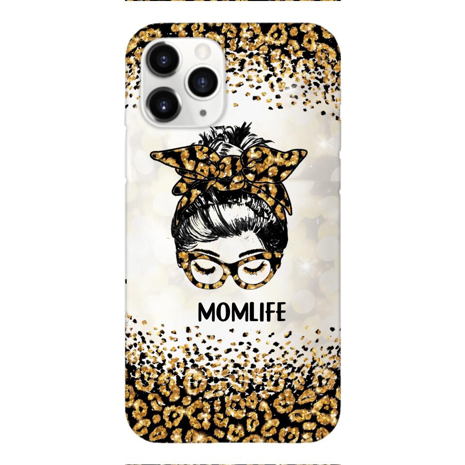 PERSONALIZED MOMLIFE LEOPARD HASHTAG PHONECASE QTHC2304