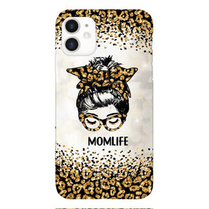 PERSONALIZED MOMLIFE LEOPARD HASHTAG PHONECASE QTHC2304