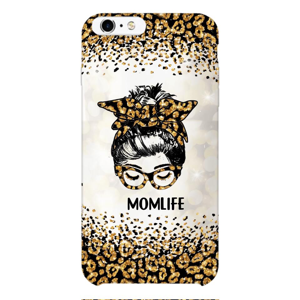 PERSONALIZED MOMLIFE LEOPARD HASHTAG PHONECASE QTHC2304