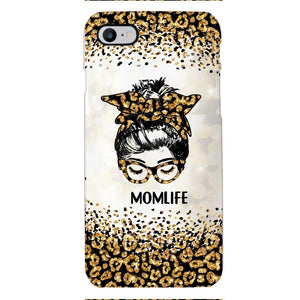 PERSONALIZED MOMLIFE LEOPARD HASHTAG PHONECASE QTHC2304