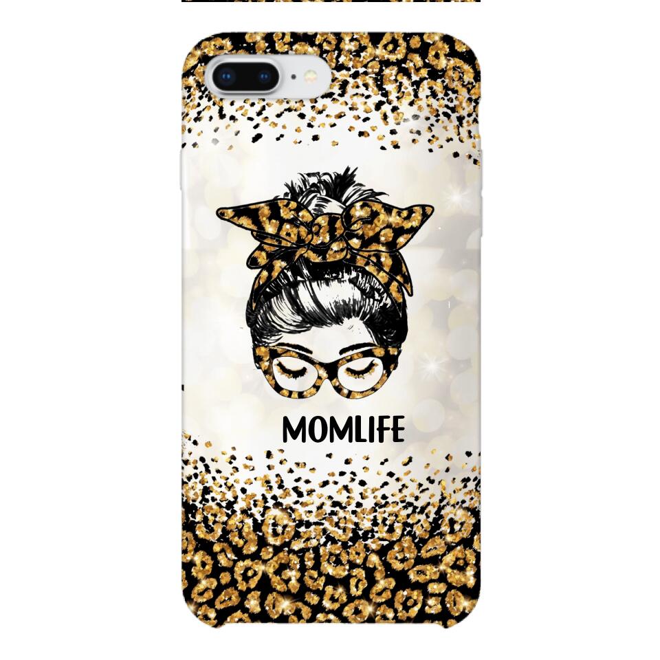 PERSONALIZED MOMLIFE LEOPARD HASHTAG PHONECASE QTHC2304