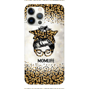 PERSONALIZED MOMLIFE LEOPARD HASHTAG PHONECASE QTHC2304