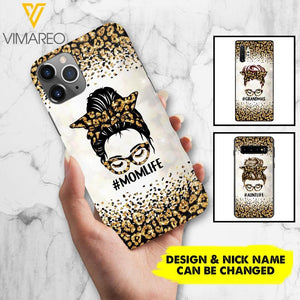 PERSONALIZED MOMLIFE LEOPARD HASHTAG PHONECASE QTHC2304