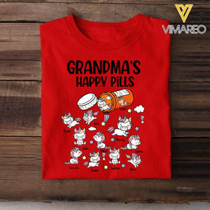 PERSONALIZED GRANDMA'S HAPPY PILLS UNICONS  TSHIRT QTHC2504