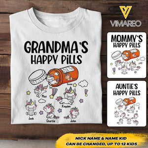 PERSONALIZED GRANDMA'S HAPPY PILLS UNICONS  TSHIRT QTHC2504