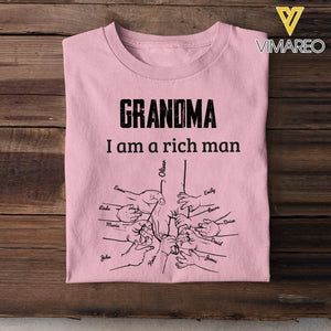 PERSONALIZED GRANDMA MOM I AM A RICH MAN TSHIRT QTHC2504