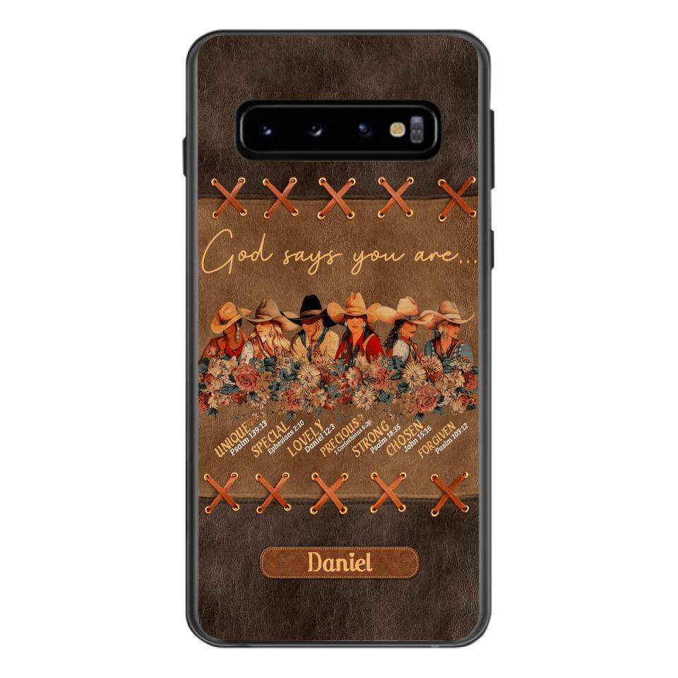 Personalized Cowgirl God Says You Are Phone Case Printed 22APR-DT27