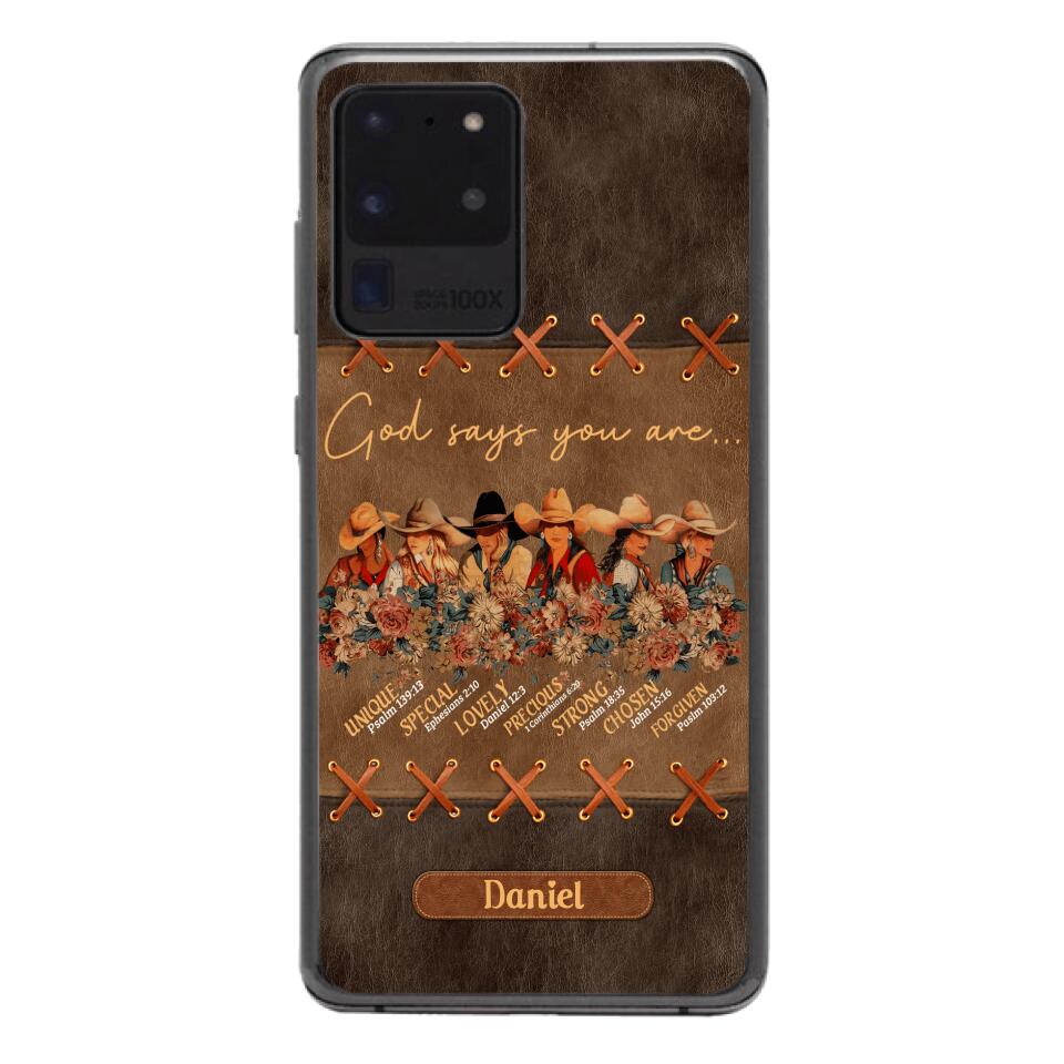 Personalized Cowgirl God Says You Are Phone Case Printed 22APR-DT27