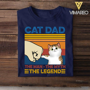 PERSONALIZED CAT DAD THE MAN THE MYTH THE LEGEND TSHIRT QTDT2804