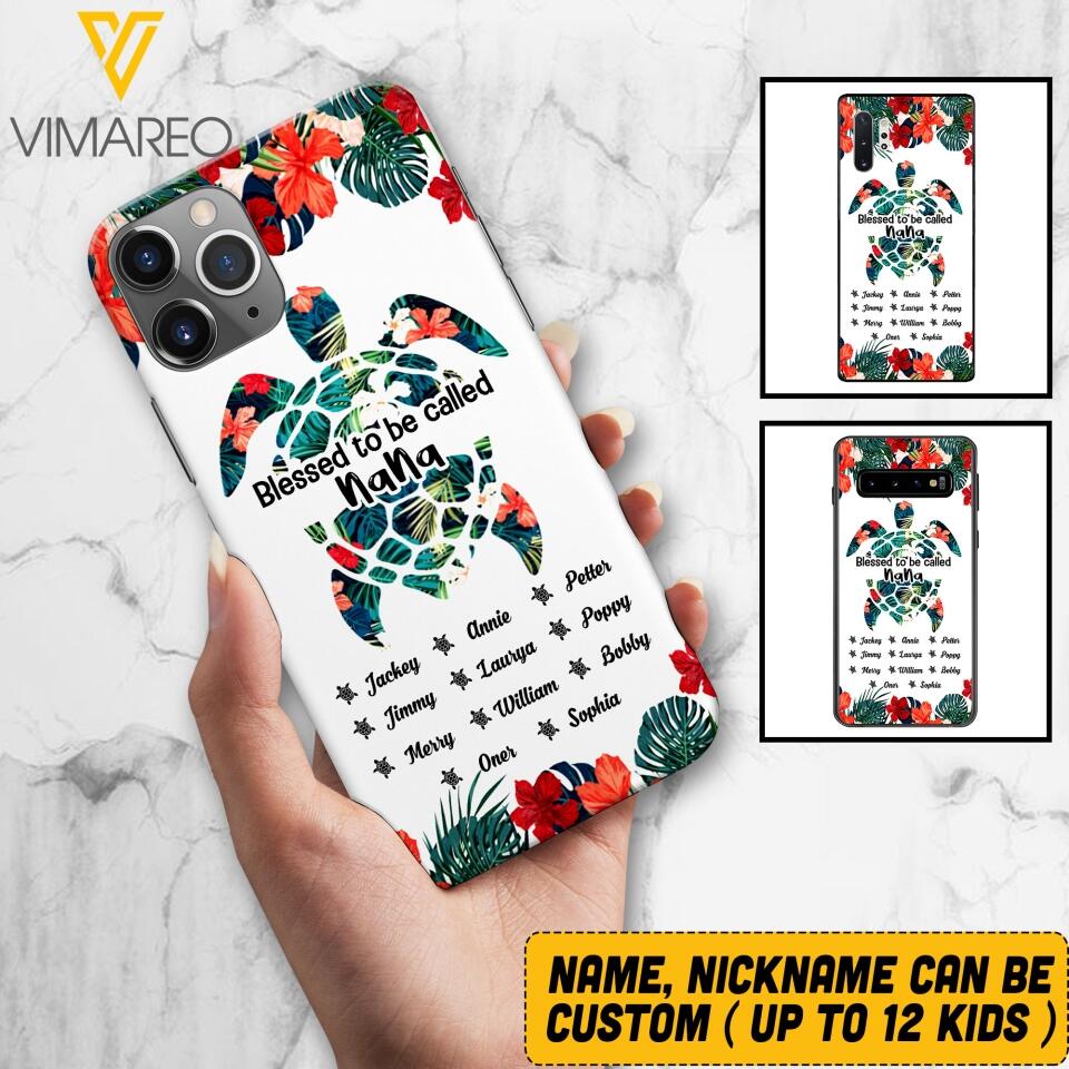 PERSONALIZED MOM, GRANDMAS Nickname turtle KID NAME PHONECASE QTHQ2904