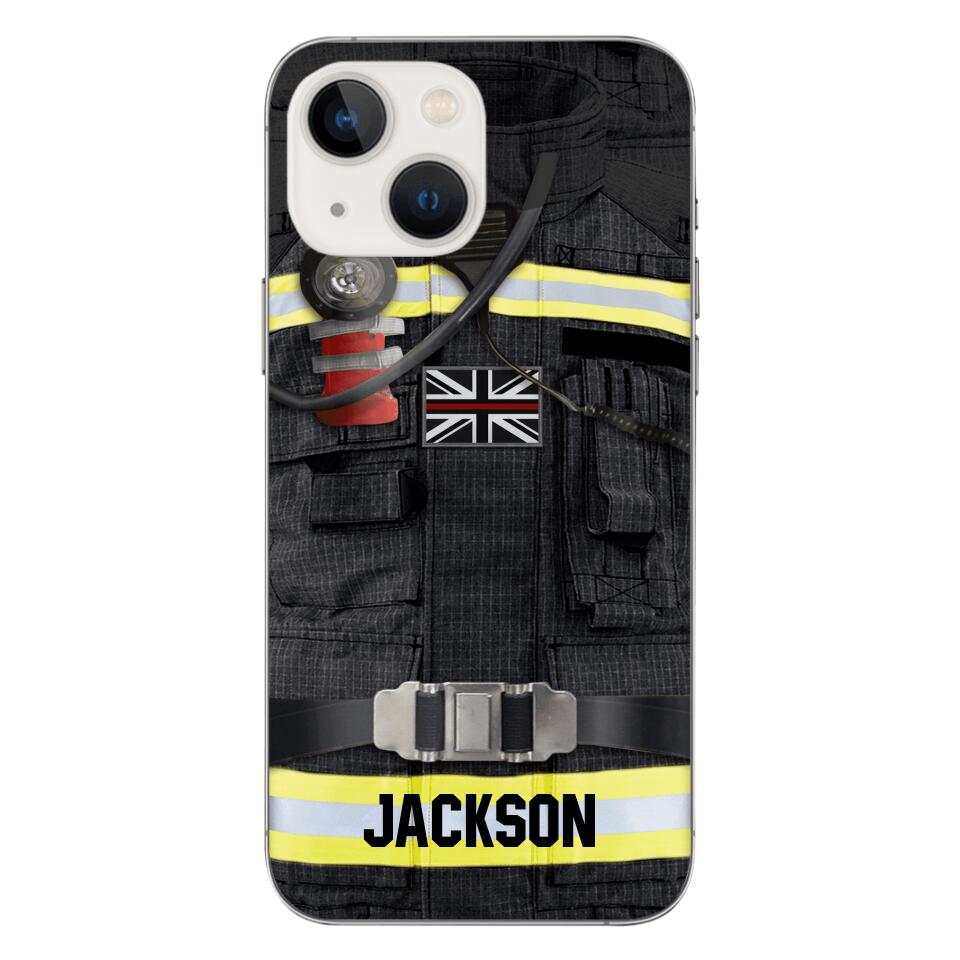 DH Personalized British Firefighter Phone Case Printed DT045