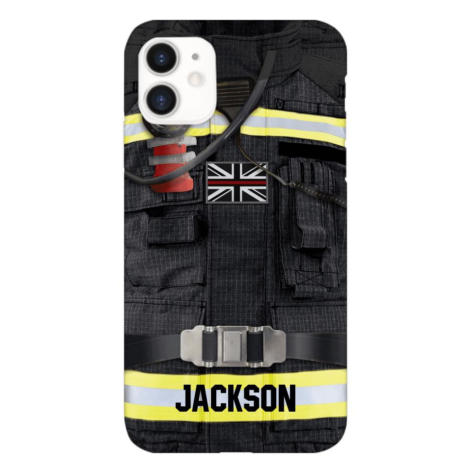 DH Personalized British Firefighter Phone Case Printed DT045