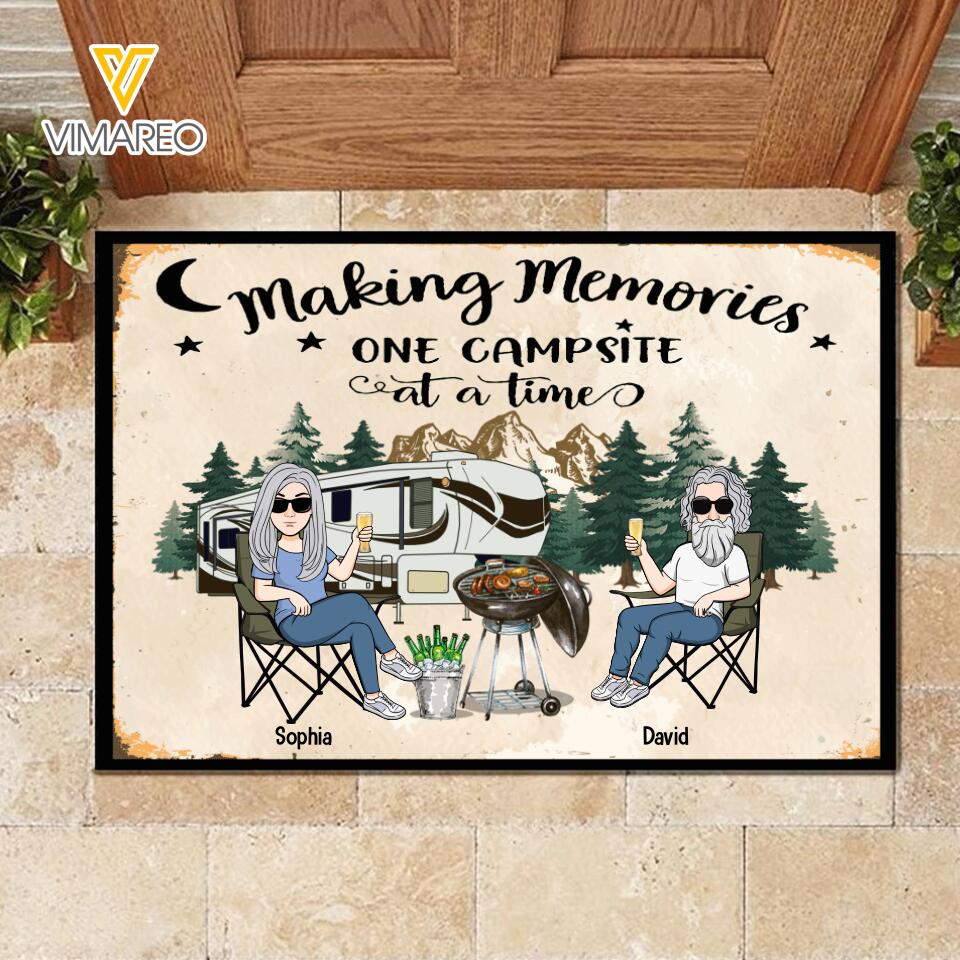 Personalized Making Memories One Campsite At A Time Doormat 22MAY-HQ04