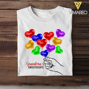 PERSONALIZED GRANDMA'S SWEETHEARTS KID NAME TSHIRT QTDT0505