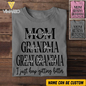 DH Personalized Mom Grandma Great Grandma Tshirt Printed HQ055