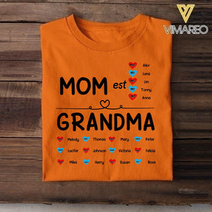 PERSONALIZED MOM GRANDMA KID NAME WITH YEAR OF BIRTH TSHIRT QTDT0505