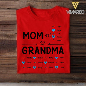 PERSONALIZED MOM GRANDMA KID NAME WITH YEAR OF BIRTH TSHIRT QTDT0505