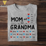 PERSONALIZED MOM GRANDMA KID NAME WITH YEAR OF BIRTH TSHIRT QTDT0505